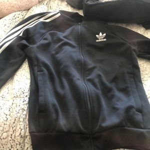 Adidas black and white striped jacket